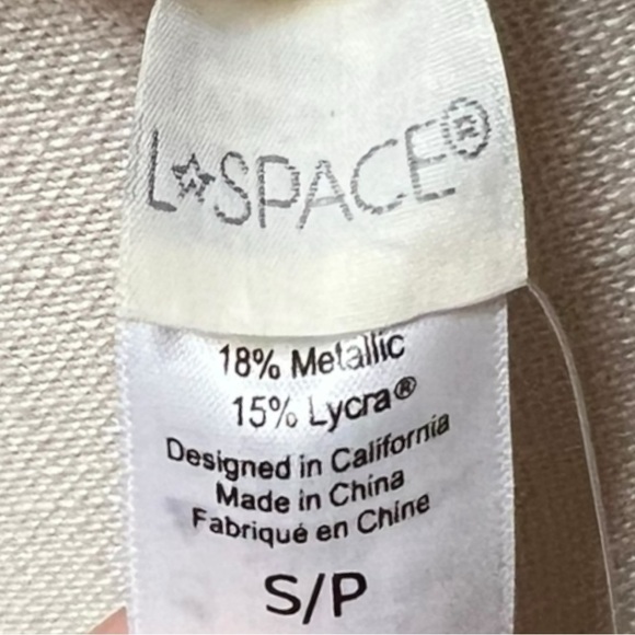 🌻NEW w/tag L*Space Champagne "Brittany" Shimmer Triangle Bikini Top Size Small - Picture 9 of 10